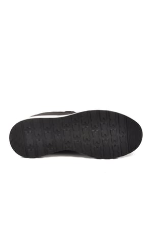 Siyah Beyaz Fileli Hafif Bağcıklı Unisex Spor Ayakkabı 7001 Omina G
