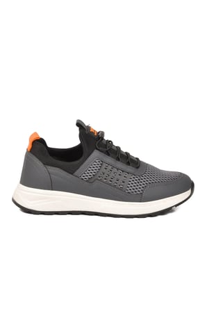 Füme Fileli Hafif Esnek Kilit Bağcıklı Unisex Spor Ayakkabı Motano G