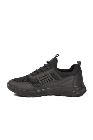 Siyah Fileli Hafif Esnek Kilit Bağcıklı Unisex Spor Ayakkabı Motano G