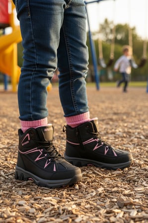 Siyah Pembe Polarlı Kaymaz Kız Çocuk Outdoor Bot 2301 F