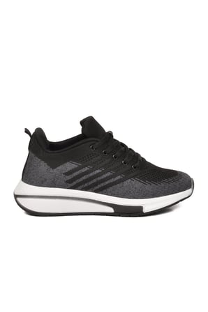 Siyah-Füme Fileli Hafif Esnek Unisex Spor Ayakkabı Molen 118 G