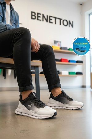 Beyaz Bağcıklı Hafızalı Taban Erkek Spor Ayakkabı BNI-11053 M