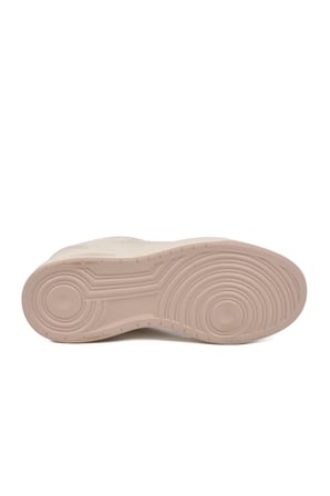 Beyaz Bağcıklı Cilt Kadın Spor Ayakkabı BNI-12133 G