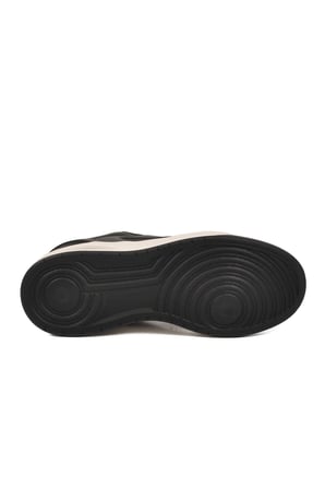 Siyah Beyaz Bağcıklı Cilt Unisex Spor Ayakkabı BNI-12133 G
