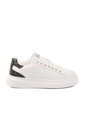 Beyaz Bağcıklı Cilt Unisex Spor Ayakkabı BNI-12098 G
