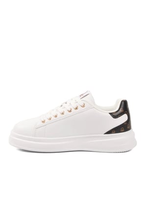Beyaz Bağcıklı Cilt Unisex Spor Ayakkabı BNI-12098 G