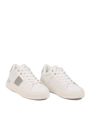 Bej Gümüş Bağcıklı Cilt Memory Foam Unisex Spor Ayakkabı BNI-12074 G