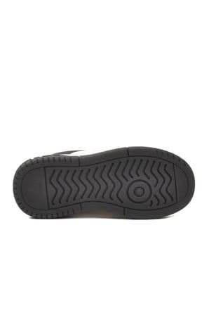 Siyah Beyaz Bağcıklı Cilt Memory Foam Kadın Spor Ayakkabı BNI-12046 G