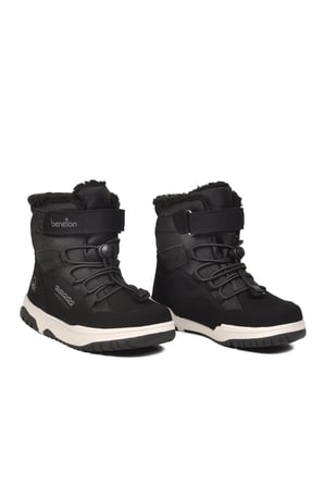 Siyah Cırtlı Su Geçirmez Unisex Çocuk Bot BNI-11000 F