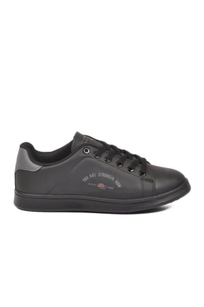 Siyah Füme Cilt Bağcıklı Hafif Unisex Spor Ayakkabı Bst-1002 G