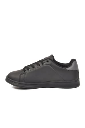 Siyah Füme Cilt Bağcıklı Hafif Unisex Spor Ayakkabı Bst-1002 G