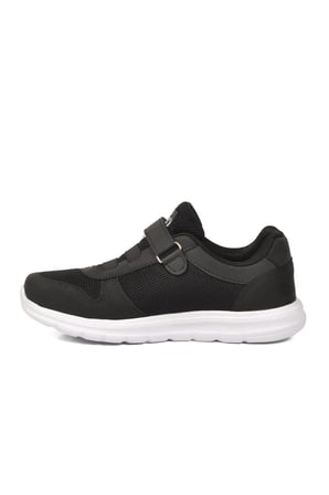 Siyah Beyaz Cırtlı Fileli Hafif Hava Alabilen Unisex Spor Ayakkabı 616 G