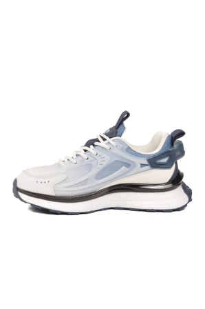 Beyaz Mavi Fileli Hafif Esnek Hafızalı Taban Unisex Spor Ayakkabı PCI-10106 G