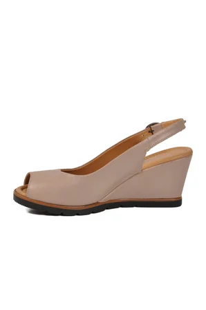 Bej Kadın Topuklu Sandalet PC-54596 Z