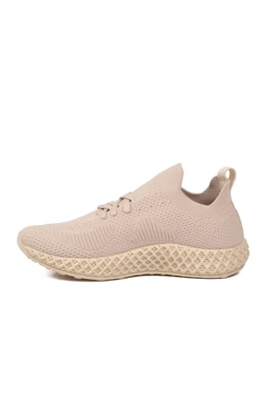 Bej Fileli Hafif Kolay Giyilebilir Unisex Spor Ayakkabı PC-32711 G