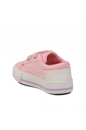 Pembe Keten Cırtlı Hafif Bebek Spor Ayakkabı BNI-30970 B