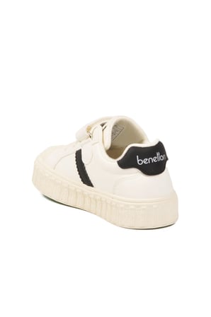 Beyaz Cırtlı Bağcıklı Unisex Çocuk Spor Ayakkabı BNI-11558 P