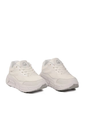 Beyaz Fileli Hafif Esnek Hafızalı Taban Unisex Spor Ayakkabı BNI-11500 G