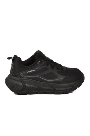 Siyah Fileli Hafif Esnek Hafızalı Taban Unisex Spor Ayakkabı BNI-11500 G