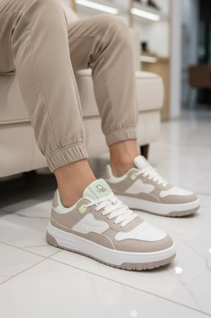 Beyaz Gri Hafızalı Taban Unisex Spor Ayakkabı BNI-11509 G