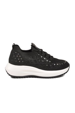 Siyah Anorak Hafif Taş İşlemeli Kadın Casual Ayakkabı 26Y301 G