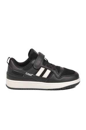Siyah Fileli Hafif Cırtlı Unisex Çocuk Spor Ayakkabı Stella F