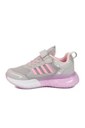 Buz Pembe Cırtlı Fileli Hafif Kız Çocuk Spor Ayakkabı 748 F