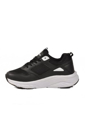 Siyah Beyaz Fileli Hafif Unisex Spor Ayakkabı 2105 Z
