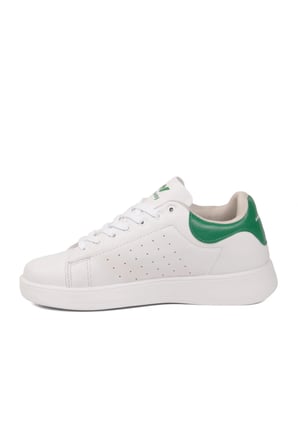 Beyaz Yeşil Bağcıklı Hafif Unisex Cilt Spor Ayakkabı Costa G