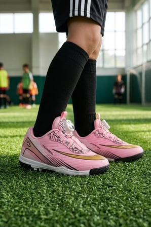 Pembe Siyah Misina Bağcıklı Çocuk Halı Saha Ayakkabı 620 F