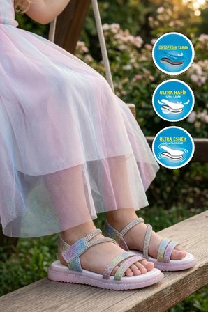 Gökkuşağı Ortopedik Kız Çocuk Sandalet 26A94 P