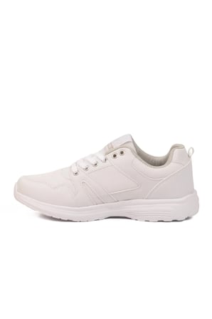 Beyaz Fileli Hafif Bağcıklı Esnek Unisex Spor Ayakkabı 020 G