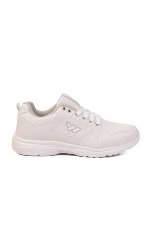 Beyaz Fileli Hafif Bağcıklı Esnek Unisex Spor Ayakkabı 020 G