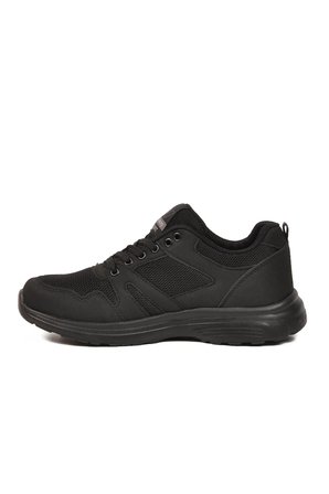 Siyah Fileli Hafif Bağcıklı Esnek Unisex Spor Ayakkabı 020 G