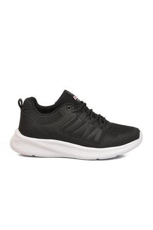 Siyah Beyaz Fileli Hafif Bağcıklı Unisex Spor Ayakkabı 2029 G