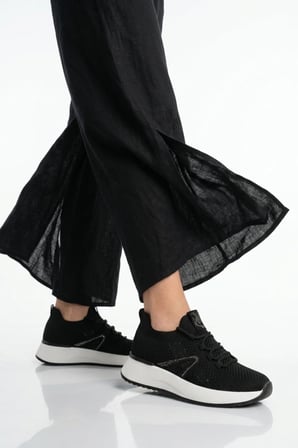 Siyah Anorak Hafif Bağcıklı Kadın Casual Ayakkabı 2058 G