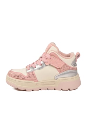 Pembe Bilek Boy Hafif Bağcıklı Kız Çocuk Spor Ayakkabı BN-12038 P