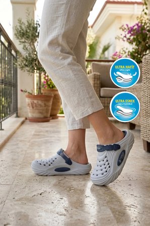 Buz Lacivert Hafif Eva Unisex Sabo Terlik 9808 Z