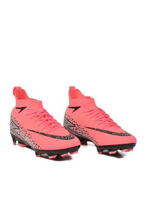 Pembe-Siyah Bağcıklı Çoraplı Erkek Futbol Ayakkabısı Krampon 610 M