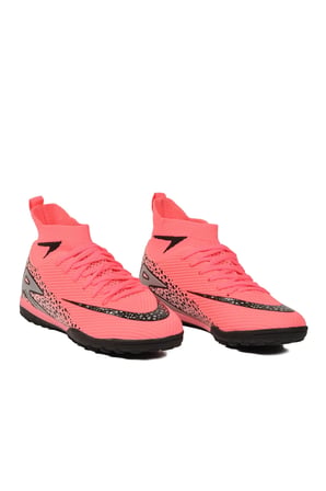 Pembe-Siyah Bağcıklı Bilekten Sarmalı Unisex Halı Saha Ayakkabısı 610 Süperfly G