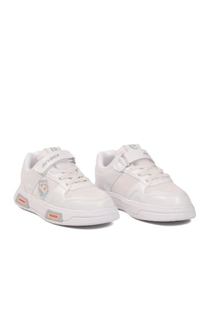 Beyaz Cırtlı Fileli Hafif Unisex Çocuk Spor Ayakkabı 026 F