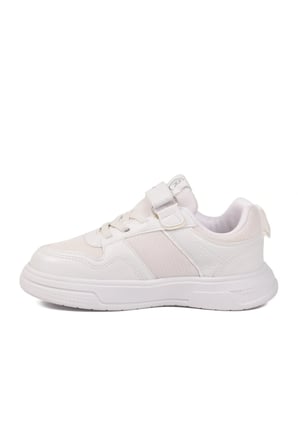 Beyaz Cırtlı Fileli Hafif Unisex Çocuk Spor Ayakkabı 026 F