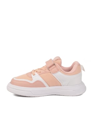 Pudra Beyaz Cırtlı Fileli Hafif Unisex Çocuk Spor Ayakkabı 026 F