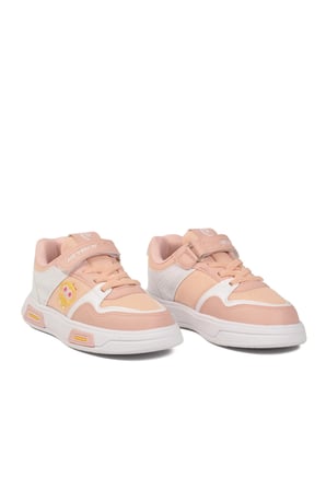 Pudra Beyaz Cırtlı Fileli Hafif Unisex Çocuk Spor Ayakkabı 026 F