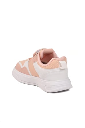Pudra Beyaz Cırtlı Fileli Hafif Unisex Çocuk Spor Ayakkabı 026 F