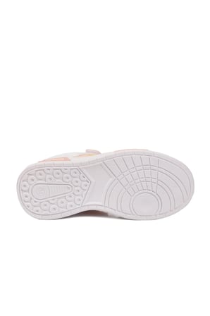 Pudra Beyaz Cırtlı Fileli Hafif Unisex Çocuk Spor Ayakkabı 026 F
