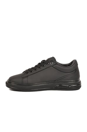 Erkek Siyah Bağcıklı Kalın Taban Erkek Casual Ayakkabı Sneaker 8078 Dashor M