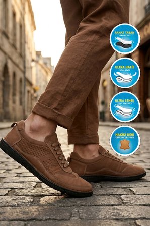 Kum Hakiki Deri Erkek Casual Ayakkabı 2299 M