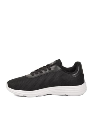 Siyah-Beyaz Fileli Hafif Esnek Unisex Spor Ayakkabı 26102 M