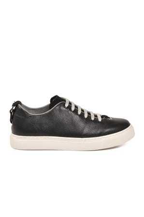 Siyah Hakiki Deri Erkek Casual Ayakkabı 25K515-2 M